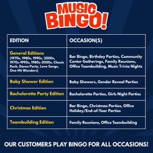 Our Customers Play Bingo for All Occasions!