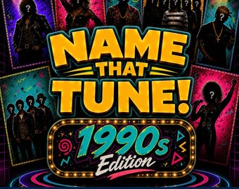 1990s Name That Tune Game | Music Trivia for Millennials | Nostalgic Game Night | Party Game | Digital Download | PowerPoint & Google Slides