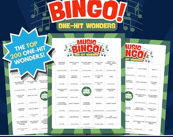 One-Hit Wonders Musik Bingo (druckbar) | Digitaler Download | 100 Karten + Visitenkarten + Steampunk & YouTube Playlists | Bingo Party Spiel