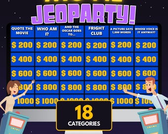 Movie Jeopardy PowerPoint Game: Film Trivia for Family Game Night (Digital Download)