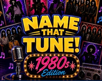 1980s Name That Tune Game | Music Trivia for Gen X | Nostalgic Game Night | Party Game | Digital Download | PowerPoint & Google Slides