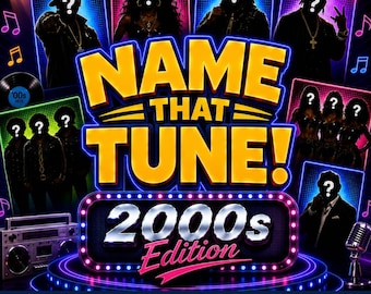 2000s Name That Tune Game | Music Trivia for Millennials | Nostalgic Game Night | Party Game | Digital Download | PowerPoint & Google Slides