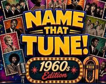1960s Name That Tune Game | Music Trivia for Seniors | Family Game Night | Digital Download | Retirement Activity | PowerPoint Google Slides