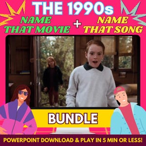 90s Trivia Game Bundle: Name That Movie & Song (PowerPoint Download)