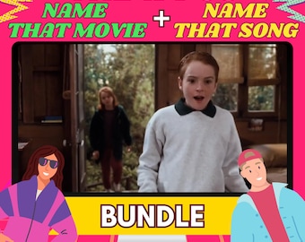 90s Trivia Game Bundle: Name That Movie & Song (PowerPoint Download)