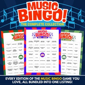 Music Bingo - The Complete Collection - Every Edition of the Music Bingo Game You Love, All Bundled Into One Listing!