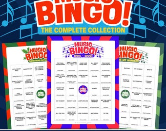 Music Bingo - Die Komplette Sammlung (Printable) | Digitaler Download | 100 Karten + Visitenkarten + Steampunk & YouTube Playlists | Gesellschaftsspiel