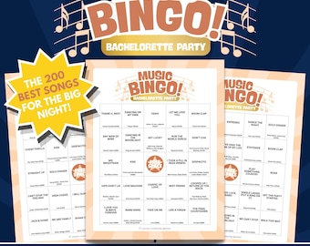 Bachelorette Music Bingo Game | Hen Do Party | 100 Cards (Digital Download)