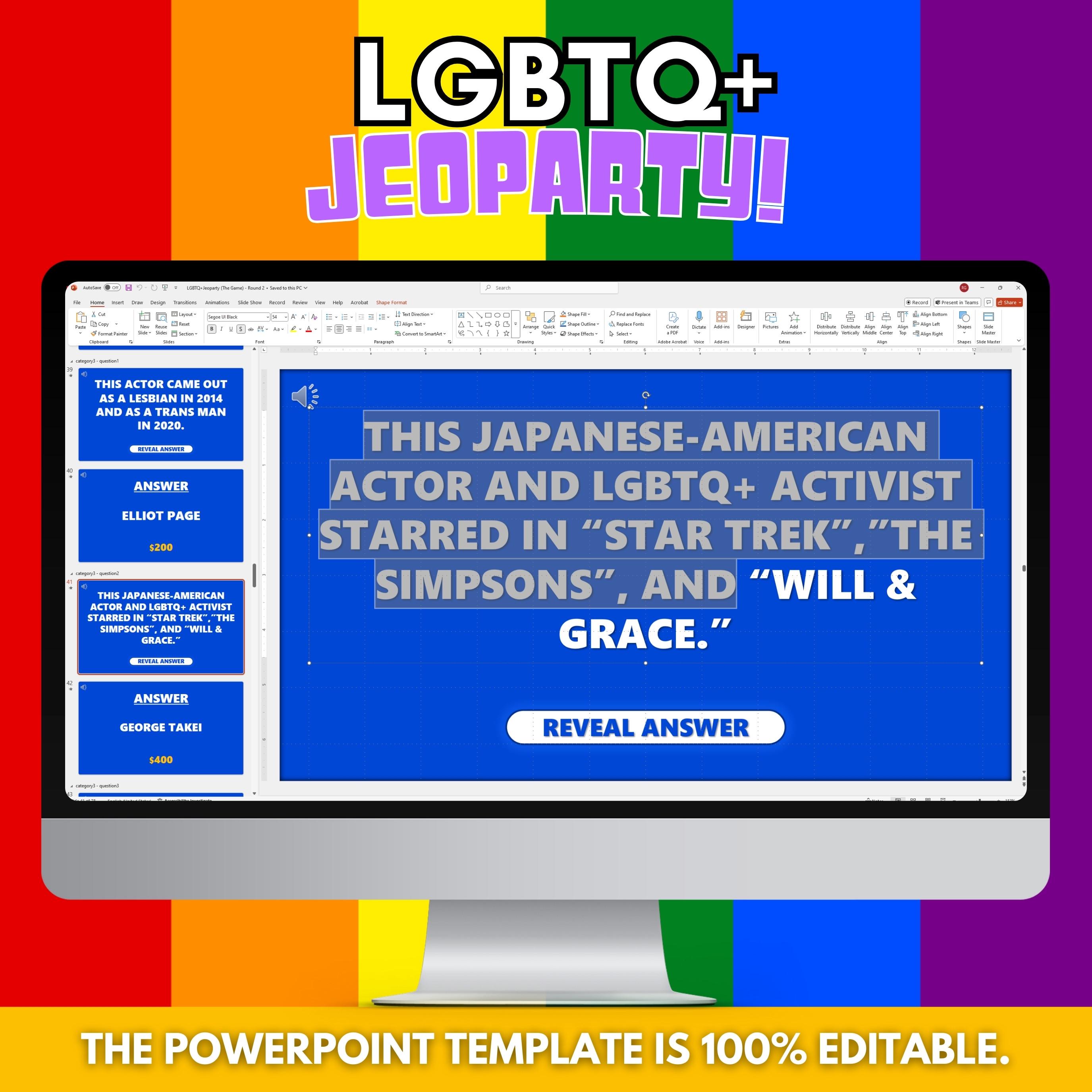 LGBTQ+ Trivia Jeoparty Game: Pride Month Powerpoint (digital Download ...