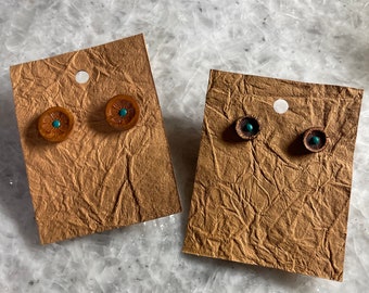 SALE – Handmade Leather Stud Earrings