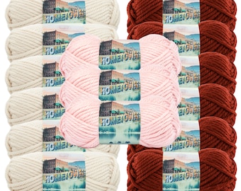 Lion Brand Yarn, Hometown Super Bulky Yarn, Valentine Pack, 15 Skeins