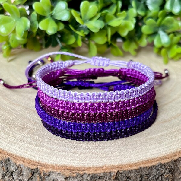 Thin Macrame Square Knot Bracelet, 48 Colours Available, Friendship Bracelet, BFF, Stacking Bracelet, Real Handmade in Wales