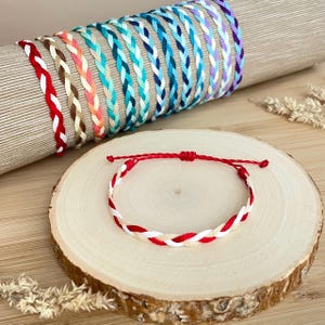 Braided Surf Bracelet & Anklet, Waterproof Waxed Cord, Vibrant Colours
