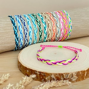 Colourful Waterproof Bracelet & Anklet, Braided Surf Cord Jewellery, Summer Accessory