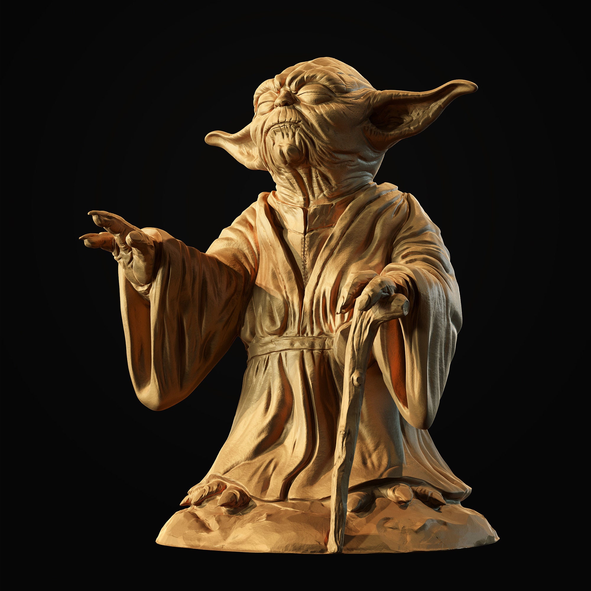 Yoda 3D STL File Starwars Yoda 3D Figure Star Wars Yoda Etsy