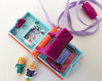 Polly Pocket 1991 – Pretty Picture Locket – Collier Cœur Bluebird – Occasion