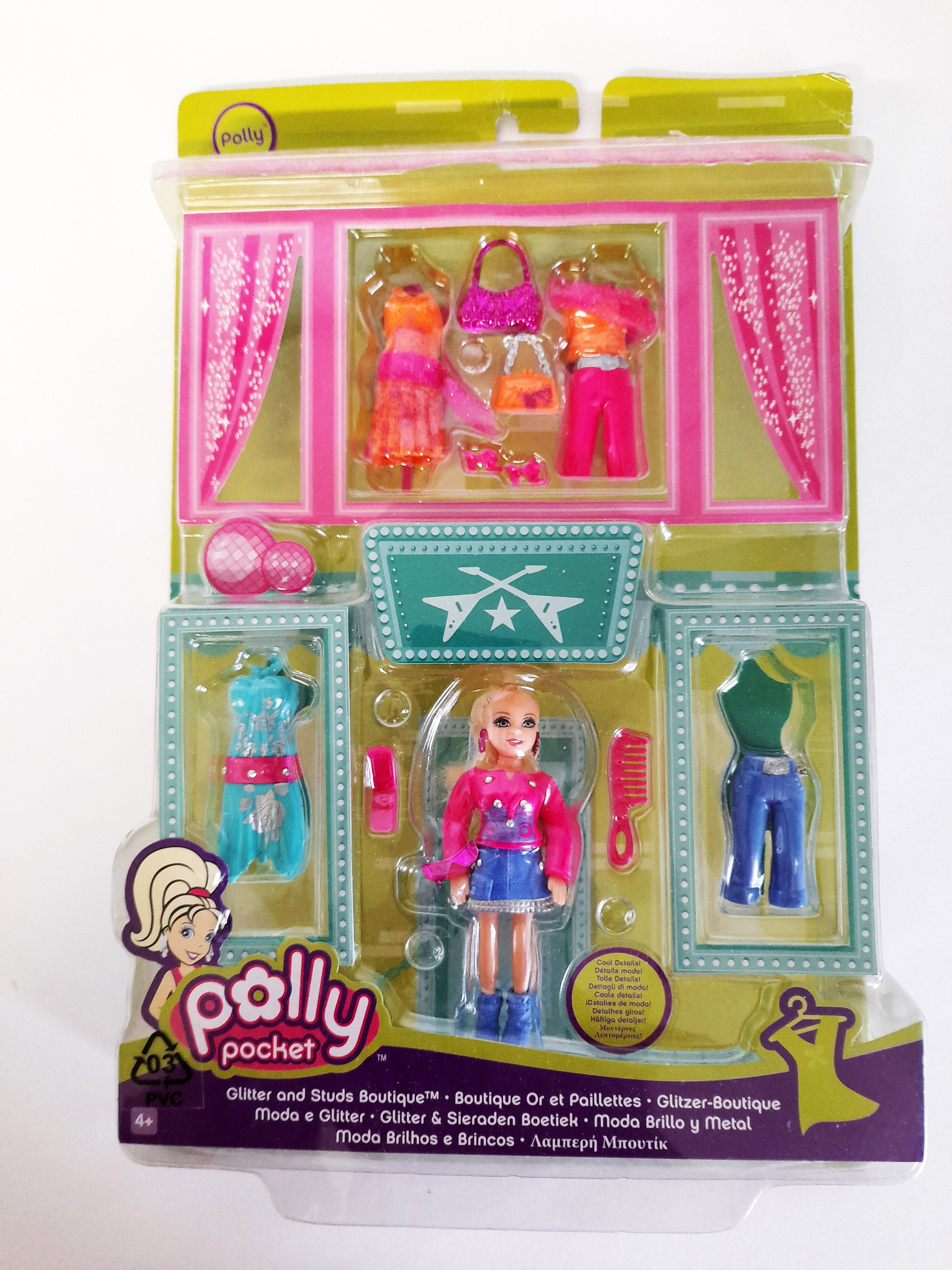 Vintage Polly Pocket Glitter y Studs Boutique Nuevo