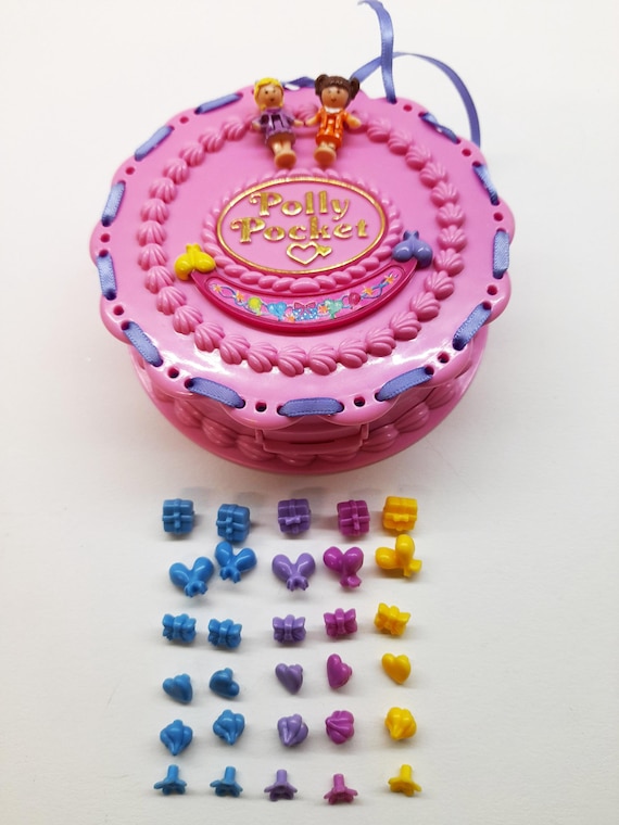 polly pocket バースデーサプライズケーキ リボン ピンク Complete 100% Vintage 1994 Polly Pocket Birthday Surprise