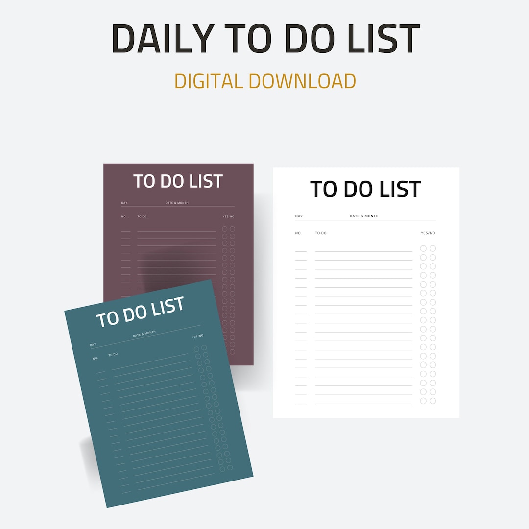 Daily Task Checklist Template,study Planner, Simple Checklist Template ...
