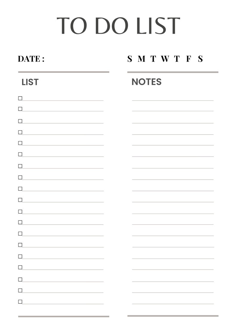 Daily Task Checklist Templatestudy Planner Simple Checklist - Etsy