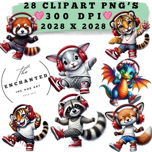 Imágenes prediseñadas de mapache, descarga digital de panda rojo, descarga instantánea, imágenes prediseñadas digitales de sublimación, imágenes prediseñadas de animales lindos, paquete de imágenes prediseñadas imprimibles