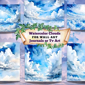 Aquarell Kunst Aquarell digitaler Download Wolke Aquarell-sofort-download Aquarell Dekor druckbare Aquarell Kunst druckbare Wandkunst