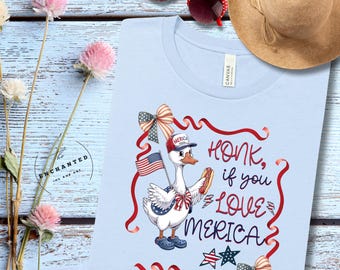 Patriotic Goose PNG: Coquette 4th of July Clipart (Digital Download)