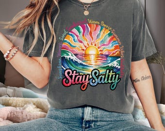 Stay Salty Beachデザイン: PNG SVGデジタルダウンロード