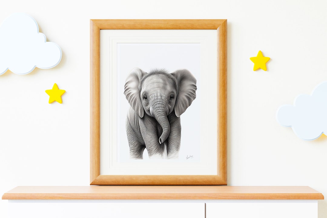 Adorable Baby Elephant Digital Download for Nursery Room - Etsy