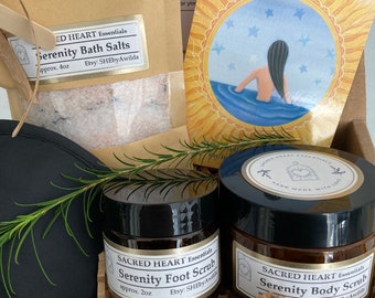 Body & Foot Scrub + Bath Salts Gift Set for Men and Women
