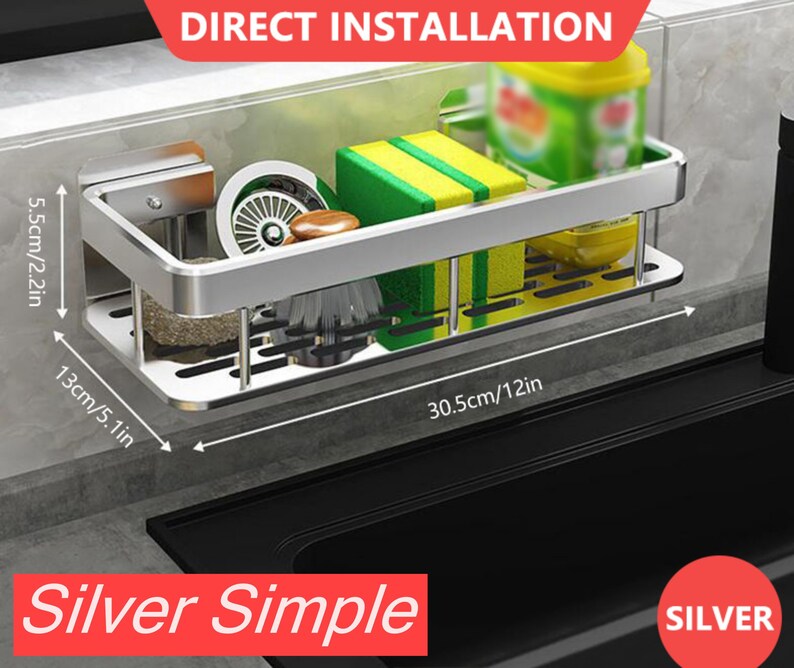 Modern Bathroom Shelf Towel Rail Storage Basket Kitchen Wall Etsy