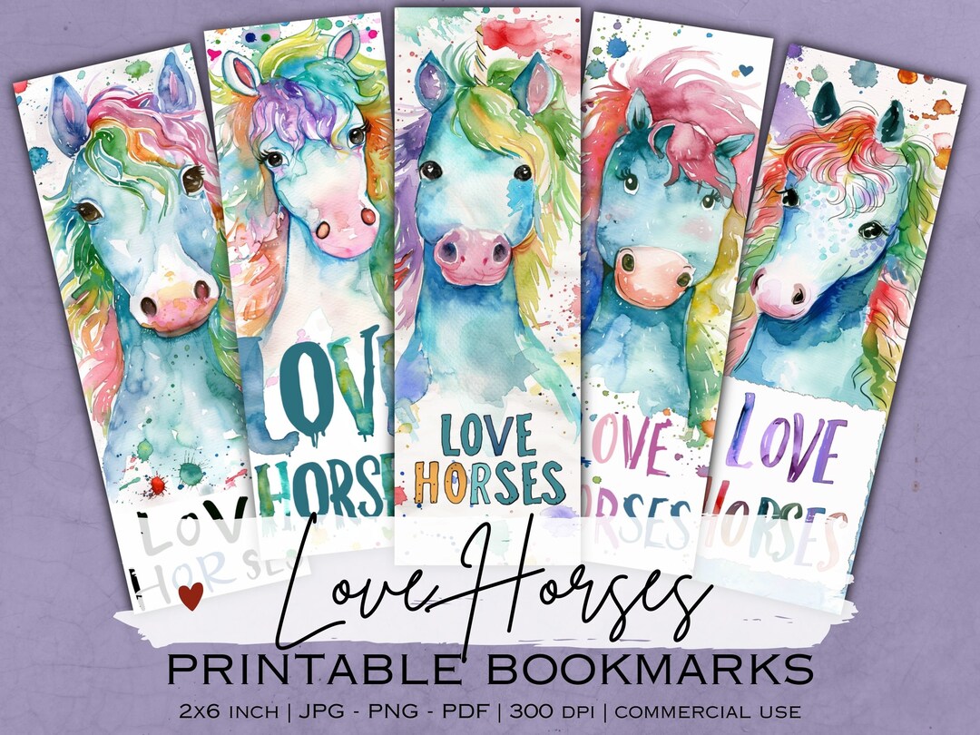 15 Love Horses Bookmarks Digital Download Jpg, Png and Pdf Sublimation ...