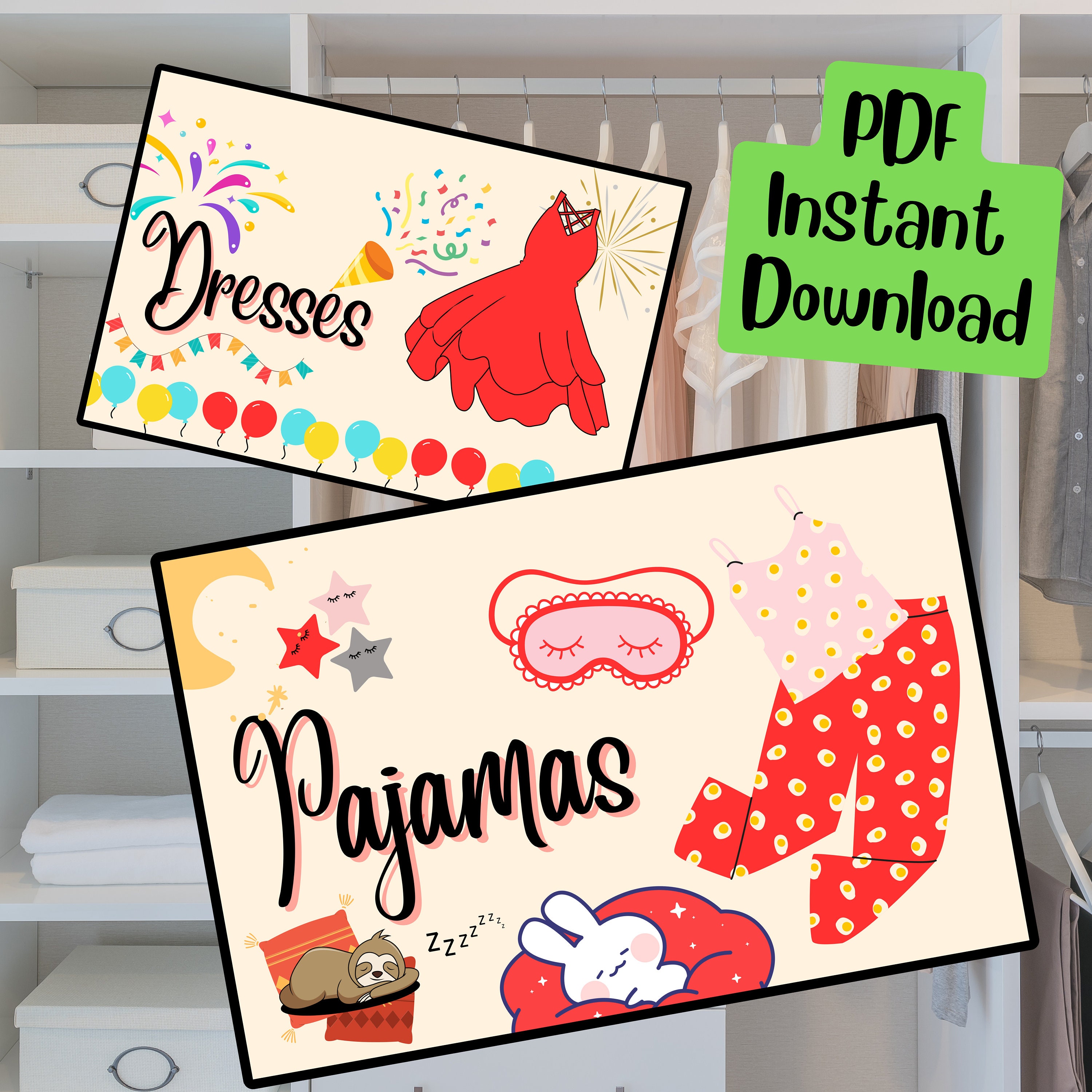 Printable Clothing Labels Set 8 Designs for Easy Organization Etsy