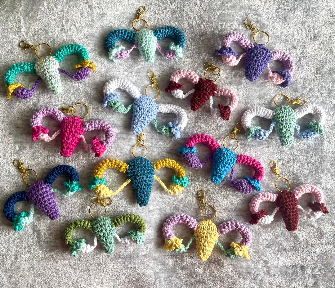 Custom Crochet Uterus Keychain Etsy
