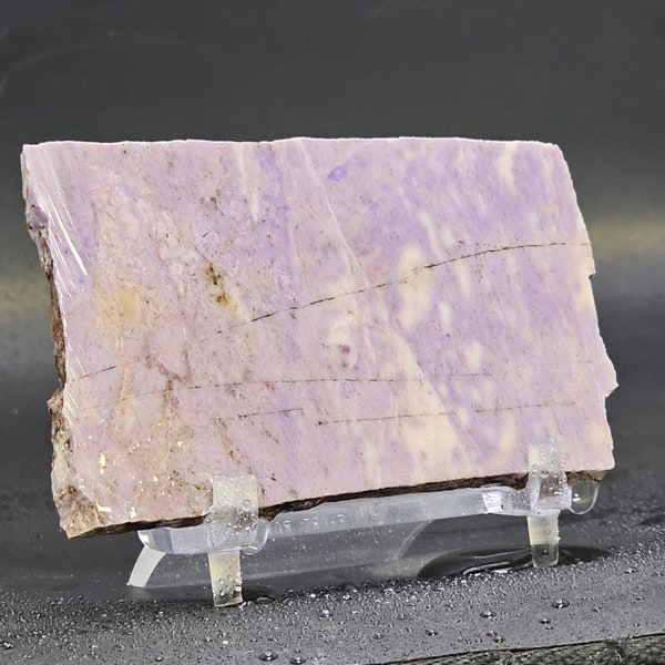 Turkish Purple Jade from Turkey, Lapidary Slab, natural stone for cabbing, not polished. This rock was stabilized with Cactus Juice.