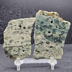 Ocean Jasper from Madagascar, Lapidary Slab, TAPERED, natural stone for cabbing, not polished