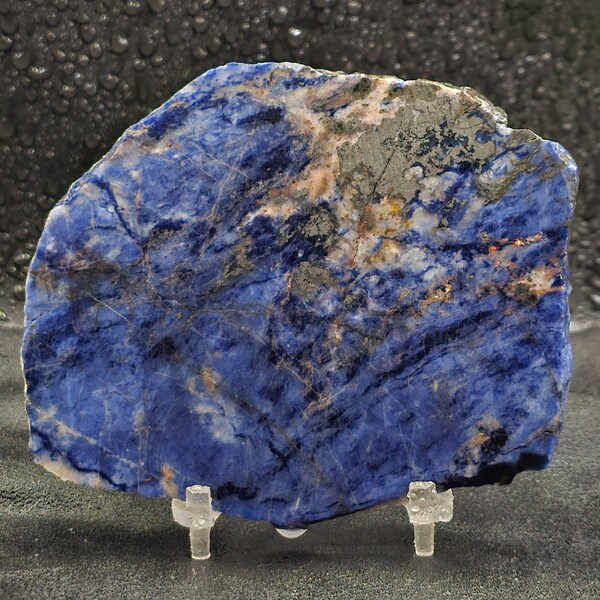 Sunset Sodalite from Namibia, Lapidary Slab, natural stone for cabbing, not polished