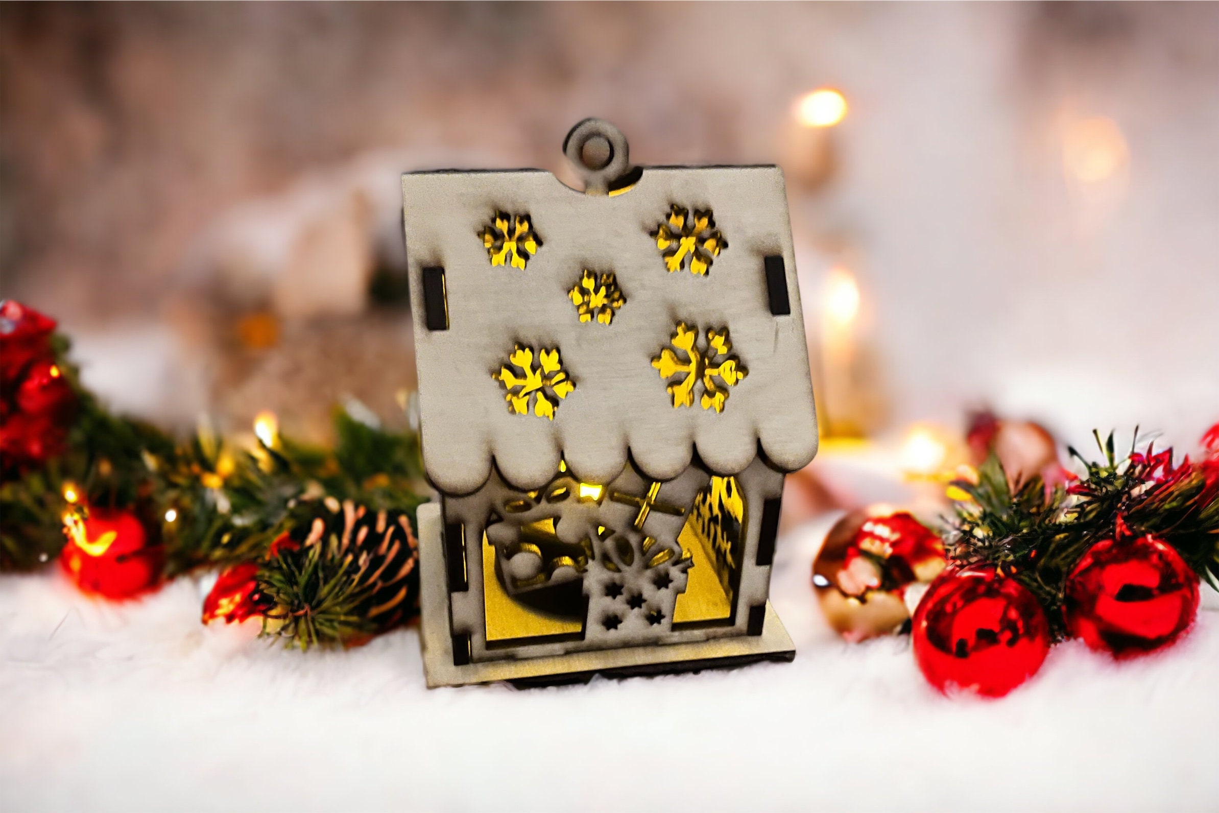 Christmas Tea Light Houses Etsy UK