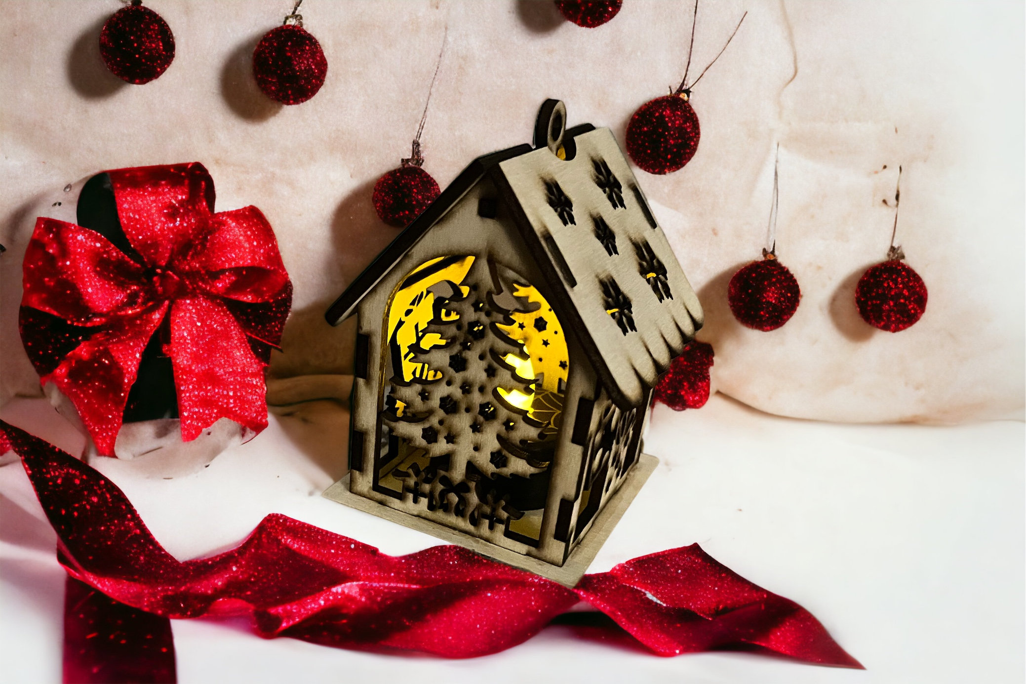 Christmas Tea Light Houses Etsy UK
