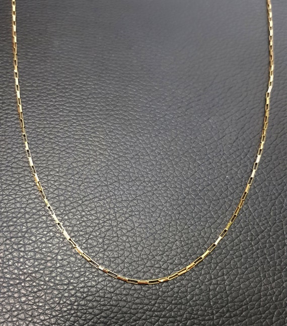 9 CT 375 Yellow Gold Box Chain Necklace - image 4
