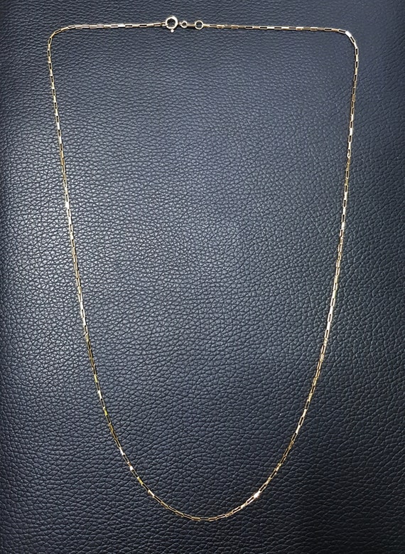 9 CT 375 Yellow Gold Box Chain Necklace - image 10