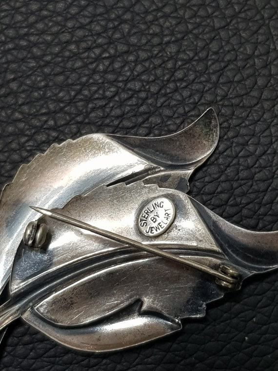 JEWELART Mid Century 925 Sterling Silver Single F… - image 4