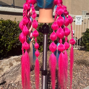 BARBIE PINK Reusable rave braids