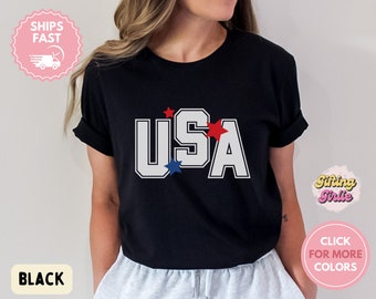 USA Shirt, 4th of July Shirt, Big Letter Usa Shirt, USA Tee, Retro Usa, Usa Tshirt, American Shirt, Patriotic Shirt, Red White Blue