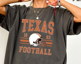 Comfort Colors® Retro Texas Football Comfort Colors T-Shirt, Trendy Texas Football Fan Shirt, Western Southern Style Texas Game Day Shirt