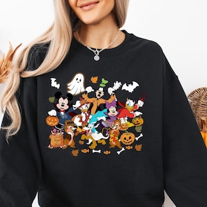 Retro Mickey & Friends Halloween Sweatshirt, Halloween Sweatshirt, Disney Party Sweatshirt, Spooky Trip Sweatshirt, Halloween Party