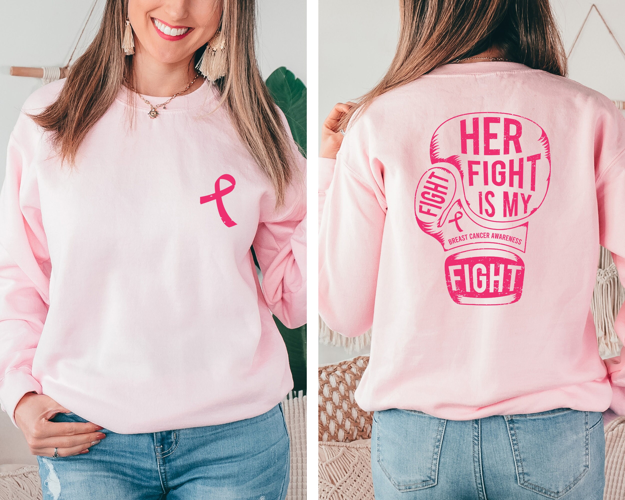 Breast Cancer Sweatshirt, Cancer Awareness Sweater, Breast Cancer ...