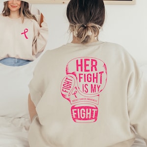 Breast Cancer Sweatshirt, Cancer Awareness Sweater, Breast Cancer Hoodie, Warrior Hoodie, Cancer Fighter Support Team Sweater,Fighter Hoodie