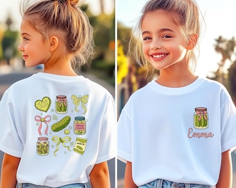 Custom Pickle Bundle Shirt, Cute Pickle Shirt with Bows, Funny Snack T Shirt, Pickle Lover Shirt, Kawaii Food T Shirt, Pink Coquette Shirt
