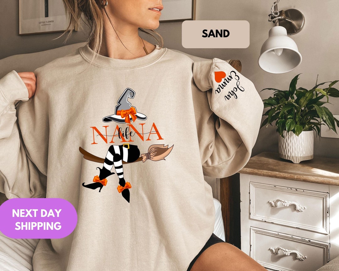 Custom Halloween Nana Witch Sweatshirt, Nana Halloween Sweatshirt, Nana